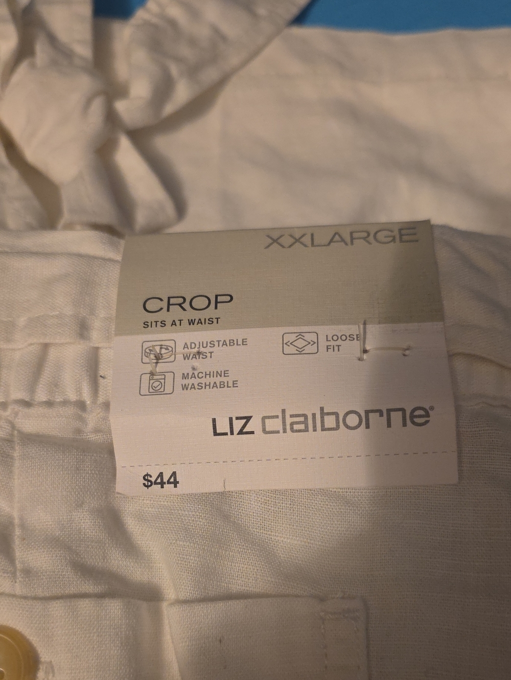 Liz Claiborne White Crop Pants XXLarge